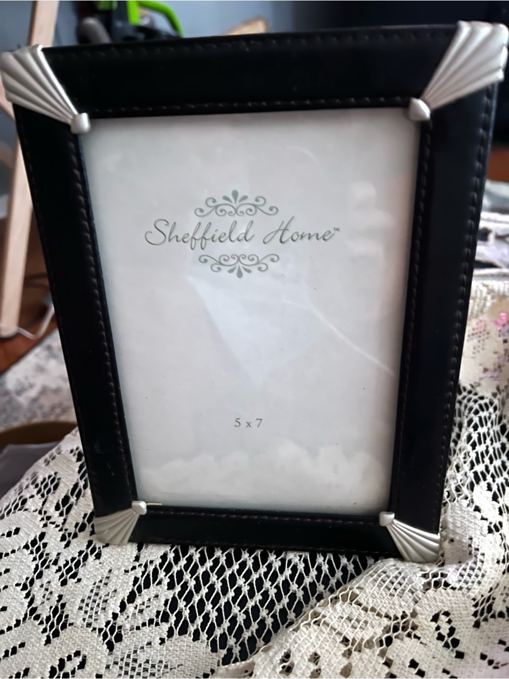 Sheffield Home Black Frame with Silver Corner Accents